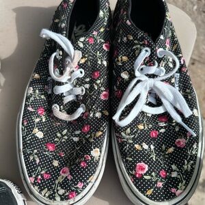 Vans Black Floral Sneakers